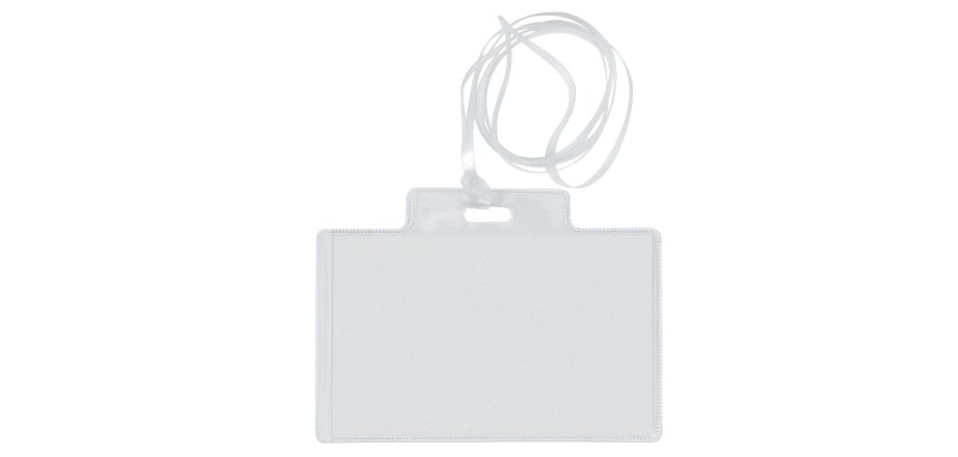 Portanome Pass 3EC - con cordoncino trasparente - 9,5 x 6 cm - PVC - Sei Rota - conf. 10 pezzi
