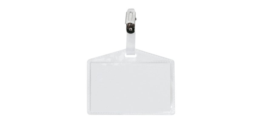 Portanome Pass 3P - clip in metallo - senza cartoncino - 9,5 x 6 cm - PP - buccia - Sei Rota - conf. 10 pezzi