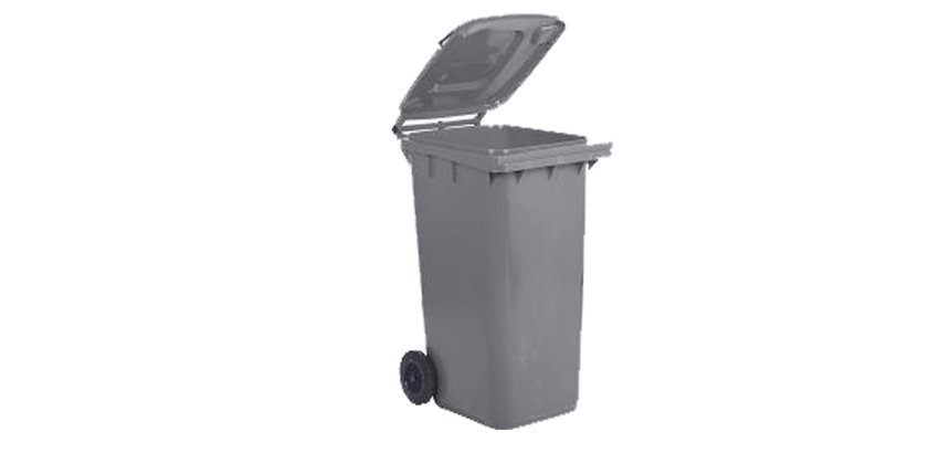 Bidone carrellato - 48x55x93 cm - 120 L - grigio - Mobil Plastic