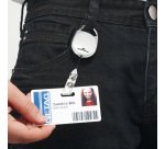 Chiocciola YO-YO Style per portabadge - bianco - filo retrattile 80 cm - Durable - conf. 10 pezzi