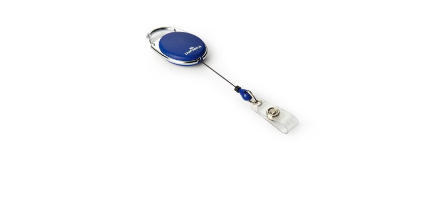 Chiocciola YO-YO Style per portabadge - blu - filo retrattile 80 cm - Durable - conf. 10 pezzi