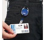 Chiocciola YO-YO Style per portabadge - blu - filo retrattile 80 cm - Durable - conf. 10 pezzi