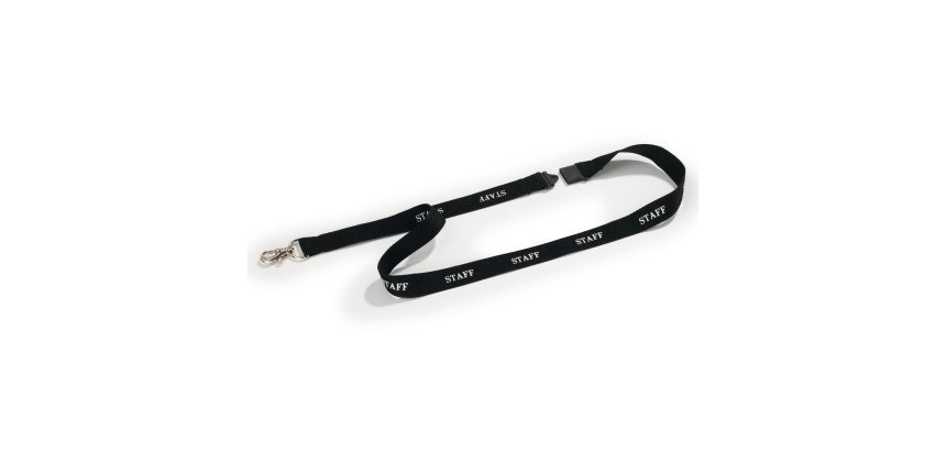 Cordoncini portabadge stampa staff - nero - 44 cm - Durable - conf. 10 pezzi