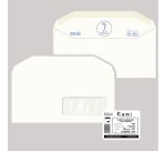 Busta Kami Gommata - con finestra - 11 x 23 cm - 100 gr - carta riciclata FSC - bianco - Pigna Envelopes - conf. 500 pezzi