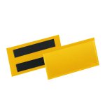 Buste identificative magnetiche - 100 x 38 mm - giallo - Durable - conf. 50 pezzi