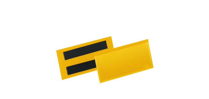 Buste identificative magnetiche - 100 x 38 mm - giallo - Durable - conf. 50 pezzi