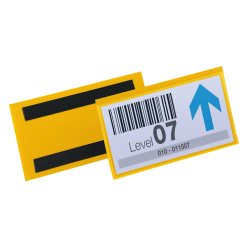 Buste identificative magnetiche - 150 x 67 mm - giallo - Durable - conf. 50 pezzi