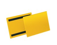 Buste identificative magnetiche - A5 orizzontale - giallo - Durable - conf. 50 pezzi