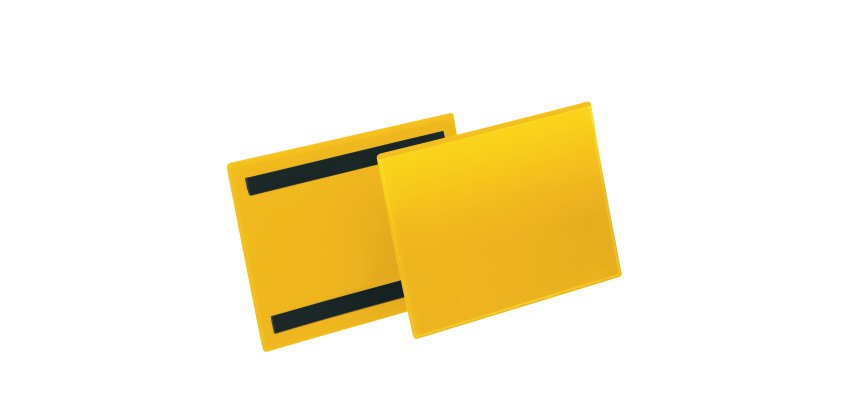 Buste identificative magnetiche - A5 orizzontale - giallo - Durable - conf. 50 pezzi