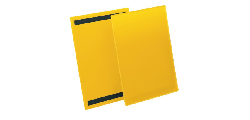Buste identificative - con bande magnetiche - A4 verticale - giallo - Durable - conf.50 pezzi