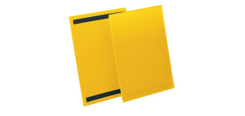 Buste identificative - con bande magnetiche - A4 verticale - giallo - Durable - conf.50 pezzi