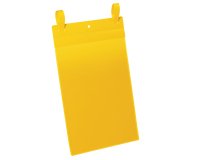 Buste identificative - con fascette di aggancio - A4 verticale - giallo - Durable - conf. 50 pezzi