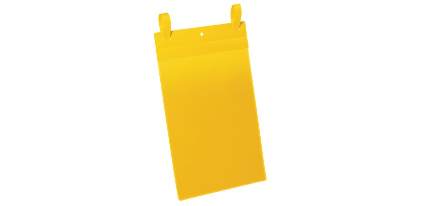 Buste identificative - con fascette di aggancio - A4 verticale - giallo - Durable - conf. 50 pezzi