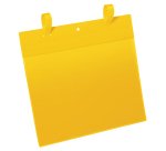 Buste identificative - con fascette di aggancio - A4 orizzontale - giallo - Durable - conf. 50 pezzi