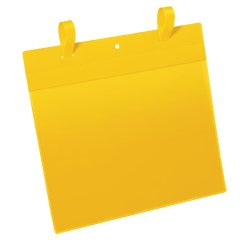Buste identificative - con fascette di aggancio - A4 orizzontale - giallo - Durable - conf. 50 pezzi
