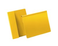 Buste identificative - con aletta pieghevole - A5 orizzontale - giallo - Durable - conf. 50 pezzi