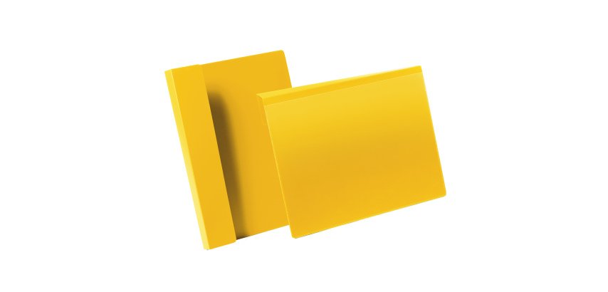Buste identificative - con aletta pieghevole -  A4 orizzontale - giallo - Durable - conf. 50 pezzi