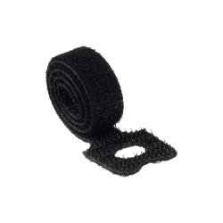 En_velcro durable autoajustable negro 20x1 cm para agrupar cables pack de 5 unidades