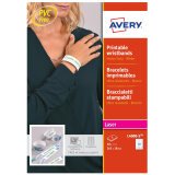 AVERY Braccialetti identificativi resistenti, stampabili e personalizzabili, bianchi, 10 pezzi per foglio, 5 fogli per confezione