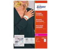 Braccialetti identificativi stampabili - 5 fogli - 10 et/fg - A4 - PE - bianco - Avery