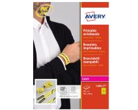 AVERY Braccialetti identificativi resistenti, stampabili e personalizzabili, gialli, 10 pezzi per foglio, 5 fogli per confezione