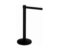 Colonnina segnapercorso Alfa nera - altezza 95 cm - con nastro retrattile nero da 200 cm - Medial