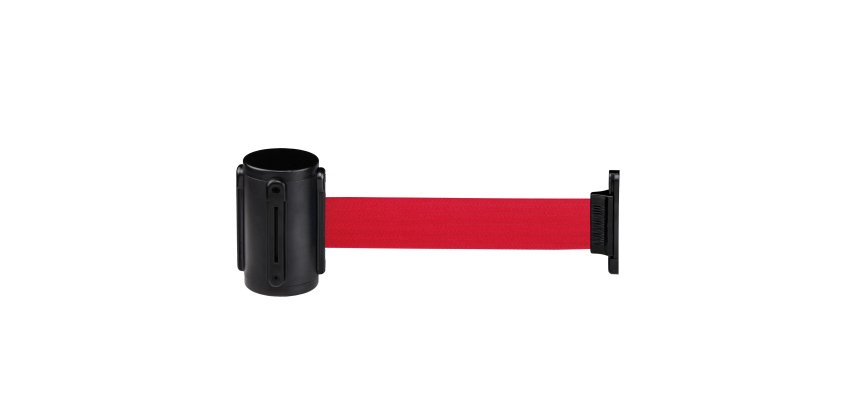 Segnapercorso murale Alfa Mural - nero - diametro 6 cm - con nastro rosso da 200 cm - Medial