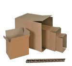 Scatola per imballo - onda doppia - 25 x 25 x 25 cm - cartone - avana