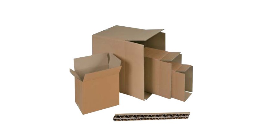 Scatola per imballo - onda doppia - 80 x 40 x 40 cm - cartone - avana