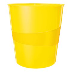 Cestino gettacarte WOW - altezza 32,4 cm - diametro 29 cm - 15 L - giallo - Leitz