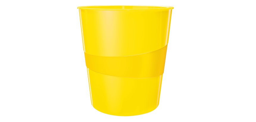 Cestino gettacarte WOW - altezza 32,4 cm - diametro 29 cm - 15 L - giallo - Leitz