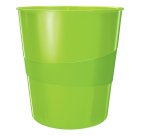 Cestino gettacarte WOW - altezza 32,4 cm - diametro 29 cm - 15 L - verde lime - Leitz