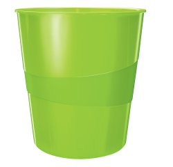 Cestino gettacarte WOW - altezza 32,4 cm - diametro 29 cm - 15 L - verde lime - Leitz