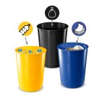 Cestino raccolta differenziata - 40 L - giallo/blu/nero - Cep - set 3 pezzi