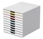 Cassettiera 10 cassetti colorati varicolor - bianco ghiaccio - 2,5cm - Durable