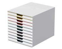 Cassettiera 10 cassetti colorati varicolor - bianco ghiaccio - 2,5cm - Durable