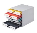 Cassettiera 10 cassetti colorati varicolor - bianco ghiaccio - 2,5cm - Durable