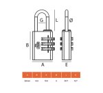 Lucchetto con combinazione - 30 mm - Metalplus