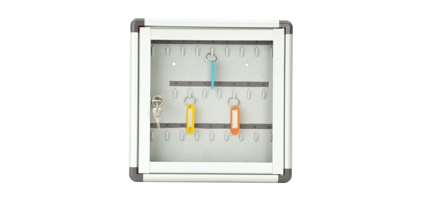 Bacheca murale portachiavi - 25 posti - 30 x 30 cm - Metalplus