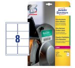 AVERY Etichette ultra resistenti in polietilene bianco 99,1 x 67,7mm, 8 etichette per foglio, adesivo permanente, laser, 10 fogli