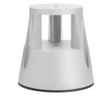 Sgabello Roll a step con ruote - 24 x 45 x 45 cm - grigio chiaro - Caimi