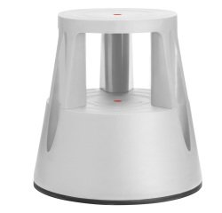 Sgabello Roll a step con ruote - 24 x 45 x 45 cm - grigio chiaro - Caimi