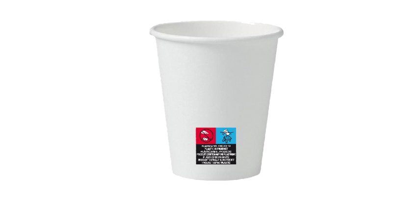 Bicchieri in carta - 100 ml - con marcatura S.U.P - Dopla - conf. 50 pezzi