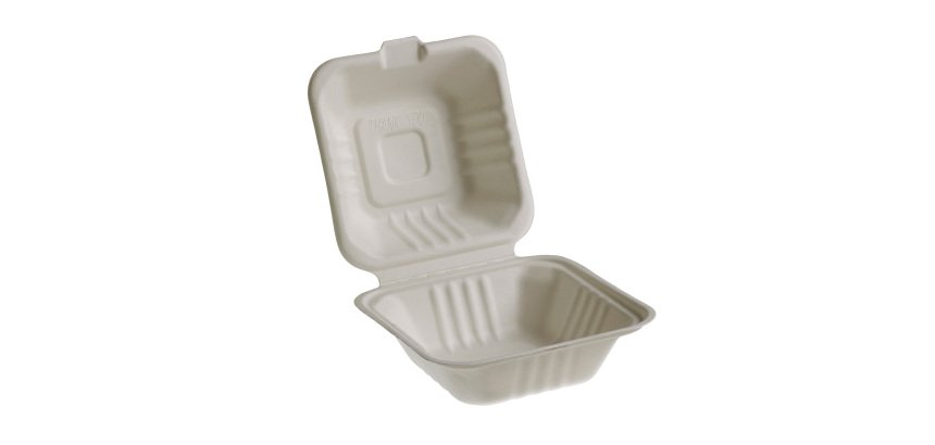 Vaschette Hamburger box Take Away Bio - 15 x 15 cm - Leone - conf. 50 pezzi