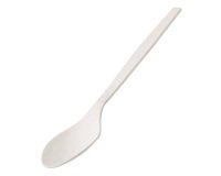 Cucchiaio monouso in CPLA - 16 cm - bianco - Leone - conf. 50 pezzi
