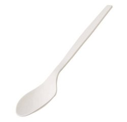 Cucchiaio monouso in CPLA - 16 cm - bianco - Leone - conf. 50 pezzi