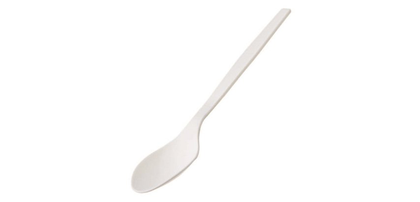 Cucchiaio monouso in CPLA - 16 cm - bianco - Leone - conf. 50 pezzi