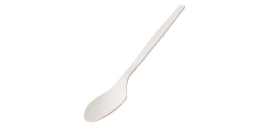 Cucchiaio monouso in CPLA - 16 cm - bianco - Leone - conf. 50 pezzi