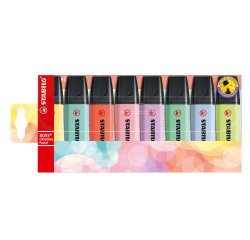 Evidenziatori Stabilo Boss Pastel - punta a scalpello - colori assortiti - Stabilo -  astuccio 8 pezzi