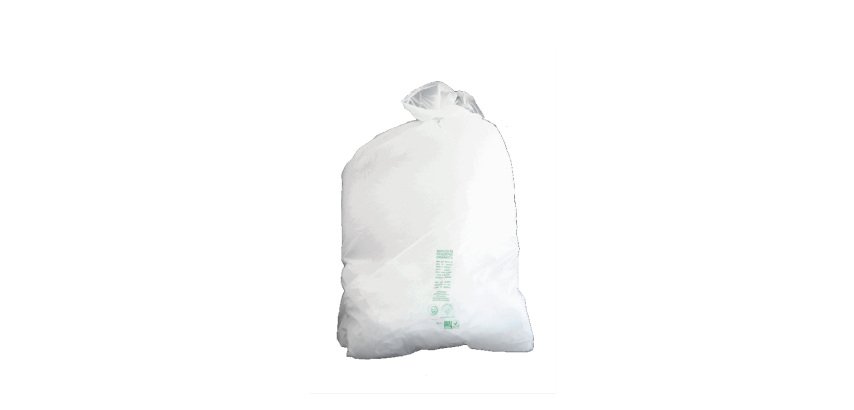 Sacchi Bio - 70 x 110 cm - bianco - 110 L - 20 µ - Rolsac - conf. 20 pezzi